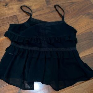 Ruffle Black Top